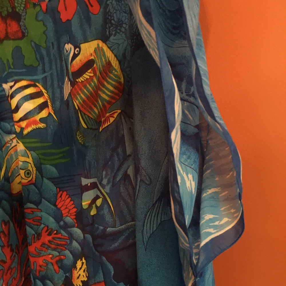 Vintage tropical fish sea beach kimono cover up OS - Picture 6 of 8